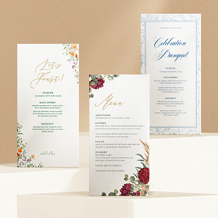 wedding day menus