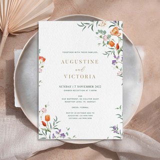 Summer Floral Wedding Invitation