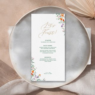 Summer Floral Menu