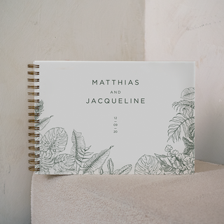 Personalised Wedding Guestbook - Tropical Sketch