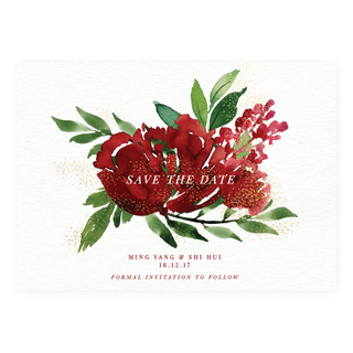 Watercolour Blushing Blooms - Foilied Save the Date