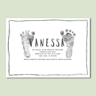 Baby's Footprints Birth Announcement