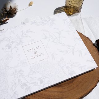 Personalised Wedding Guestbook - Chinoiserie Peacock 