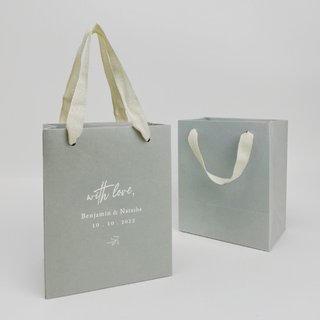 Personalized Paper Bags - Sage Grey With Love 