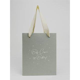 Personalized Paper Bags - Sage Grey with Sparkles